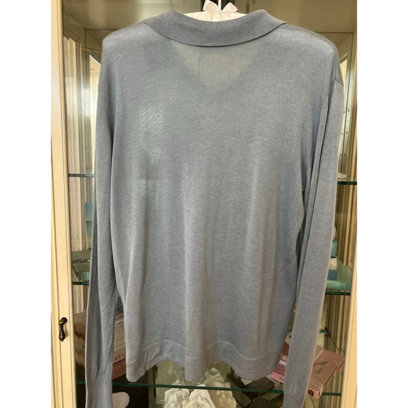 NWT Officine Générale Faded Blue Long Sleeve Sweater L $425 Cashmere Blend - Picture 5 of 5